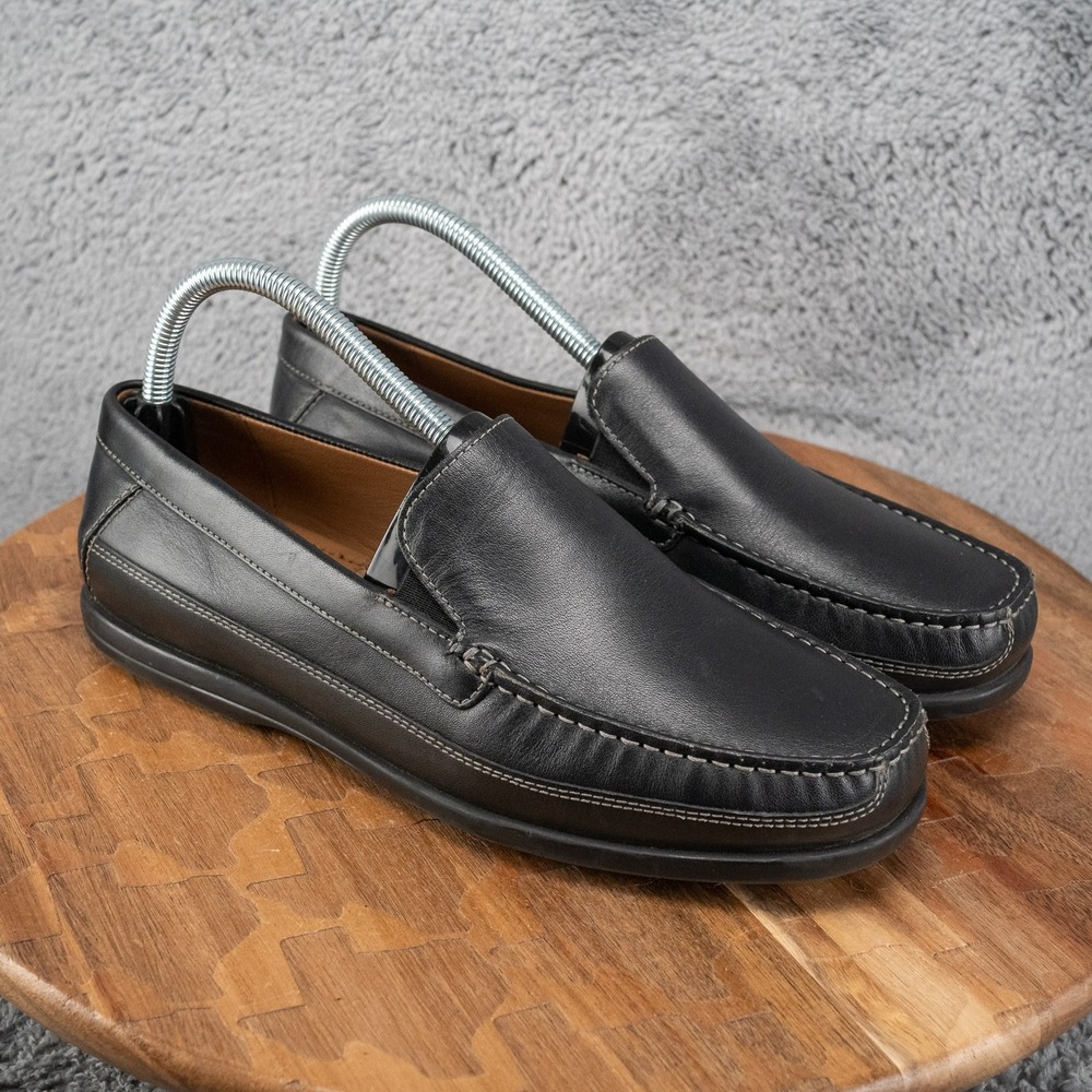 Johnston & Murphy Boy's 7 M Locklin Venetian Black Leather Loafers 28-3981